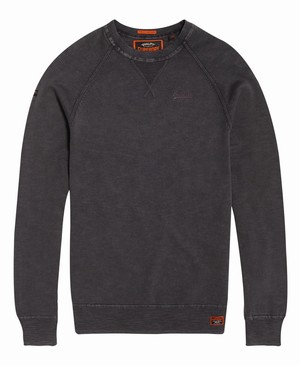 Superdry Garment Dye L.A. Crew Neck Férfi Ugró Fekete | ZEKWC1573